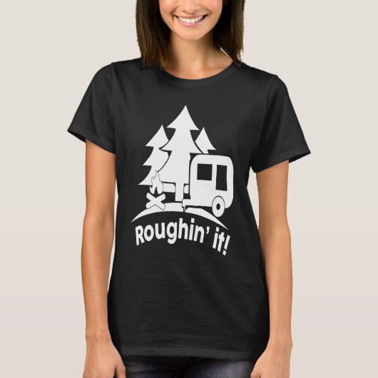 ROUGHIN' ITアウトドアハイキングキャンプ Tシャツ (正面)