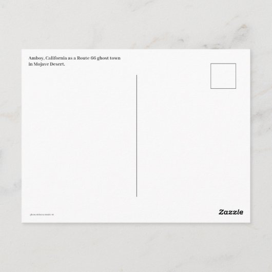 Rouite 66に沿ったカリフォルニア州アンボーイ ポストカード (裏面)