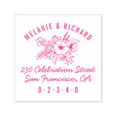 Roundエレガントの名結婚前フローラ差出人住所 セルフインキングスタンプ (デザイン)