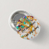 Round "私は現実アレルギーだ"-抽象芸術ピン/ 缶バッジ (正面&裏面)