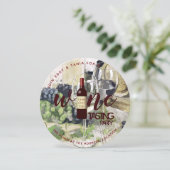 ROUND 葡萄酒品鉴派对邀请函 水彩画 招待状 (スタンド正面)