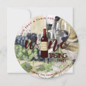 ROUND 葡萄酒品鉴派对邀请函 水彩画 招待状 (正面)