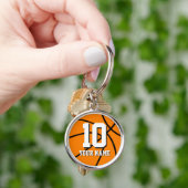 Round basketball keychain | Custom name and number キーホルダー (手)