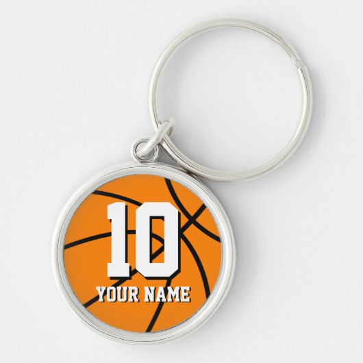 Round basketball keychain | Custom name and number キーホルダー (正面)