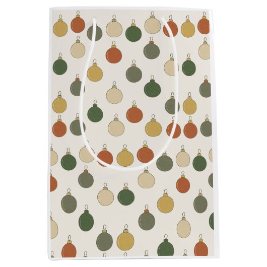 Round Baubles Pattern			 ミディアムペーパーバッグ (正面)