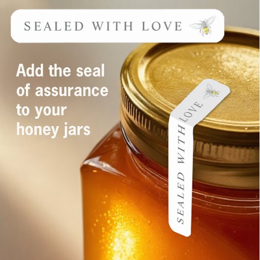 Round bee art honey small seal sticker シール