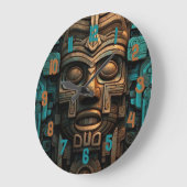 Round Black Wooden Frame Clock ラージ壁時計 (傾斜)