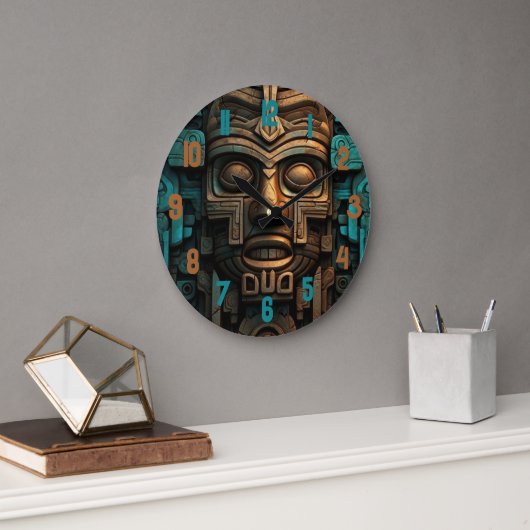 Round Black Wooden Frame Clock ラージ壁時計 (オフィス)