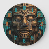 Round Black Wooden Frame Clock ラージ壁時計 (正面)