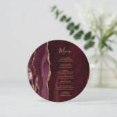 Round Burgundy Gold Agate Wedding メニュー (スタンド正面)