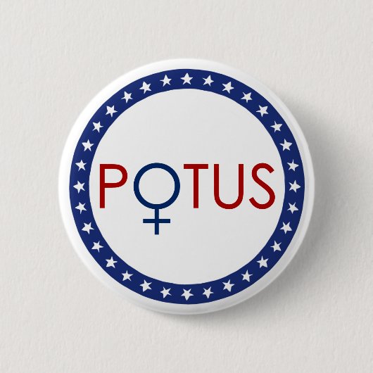 Round Button最初女性の大統領 缶バッジ (正面)
