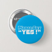 Round Button : Please Yes (blue) 缶バッジ (正面&裏面)