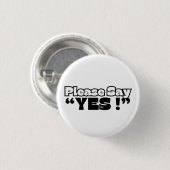 Round Button : Please Yes (white) 缶バッジ (正面&裏面)