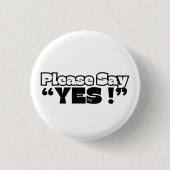 Round Button : Please Yes (white) 缶バッジ (正面)