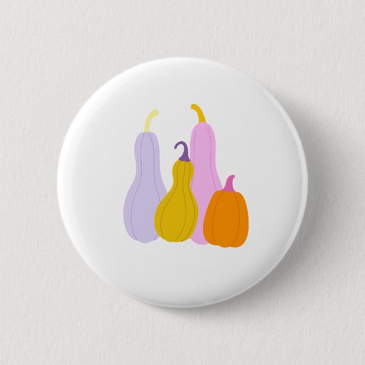 Round Button with colorful pumpkins 缶バッジ (正面)