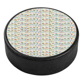 Round car accessory with a cheerful rainbow  アイスホッケーパック