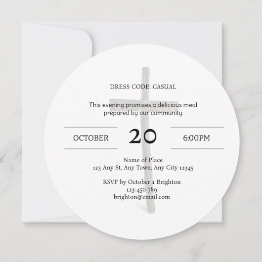 Round Christian Fellowship Dinner Invitation 招待状 (裏面)