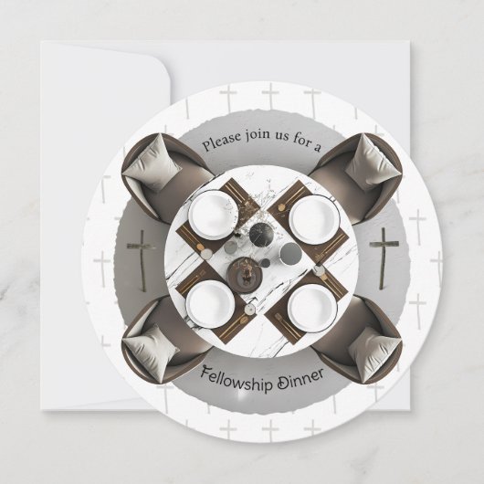 Round Christian Fellowship Dinner Invitation 招待状 (正面)