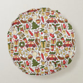 Round Christmas Doodle Pillow ラウンドクッション (裏面)