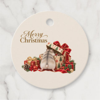 Round Christmas Hamster Gift Tag フェイバータグ