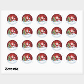 Round Christmas Sticker - Santa, Snowman & Tree  ラウンドシール (シート)