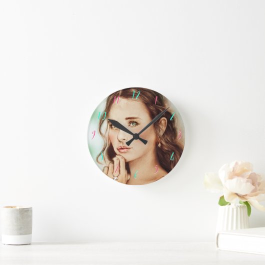 Round Clockのヴィンテージの芸術かわいらしくエレガントな女性 ラウンド壁時計 (ホーム)