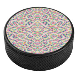 Round coaster with vibrant, symmetrical mandala  アイスホッケーパック