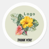 Round Company Logo Thank You Customer Stickers ラウンドシール (正面)