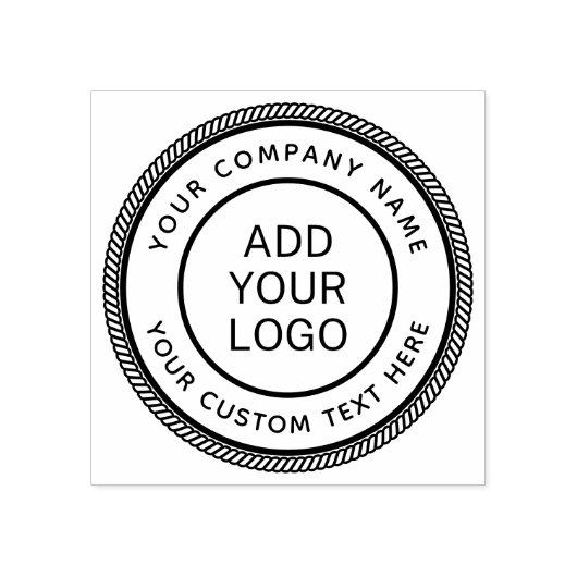 Round company name and custom Text Logo template ラバースタンプ (インプリント)