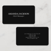 Round Corner Black Professional Trendy 名刺 (正面/裏面)