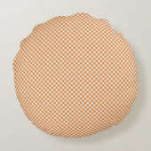 Round cushion with a brown and white gingham  ラウンドクッション (裏面)