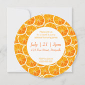 Round Custom Photo & Citrus Birthday Invitation シーズンカード (裏面)