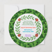 Round Custom Photo & Leaf Birthday Invitation シーズンカード (裏面)