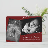 Round Edge Red Peace Loveクリスマスフォトライト シーズンカード (スタンド正面)