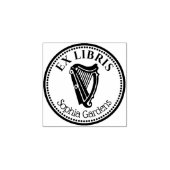 Round Ex Libris - Harp ラバースタンプ (インプリント)