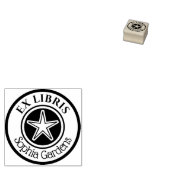 Round Ex Libris Star Motif v2 ラバースタンプ (押印)
