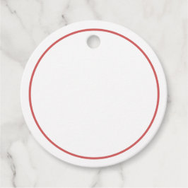 Round Favor Gift Tags - Coral Border フェイバータグ