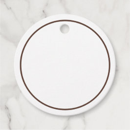 Round Favor Gift Tags - Espresso Border フェイバータグ