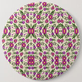 Round floral pattern with intricate purple  缶バッジ (正面)