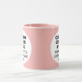 Round Frame 2 x Photo Logo Pink Custom Combo マグカップ (中央)