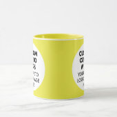 Round Frame 2 x Photo Logo Yellow Custom Combo マグカップ (中央)