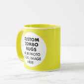 Round Frame 2 x Photo Logo Yellow Custom Combo マグカップ (正面左)