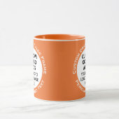 Round Frame 2 x Photo + Text Orange Custom Combo マグカップ (中央)