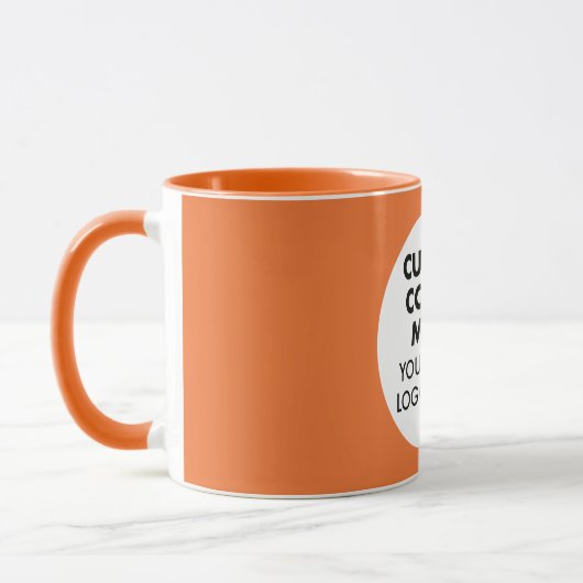 Round Frame Photo Logo Orange Custom Combo マグカップ (左)