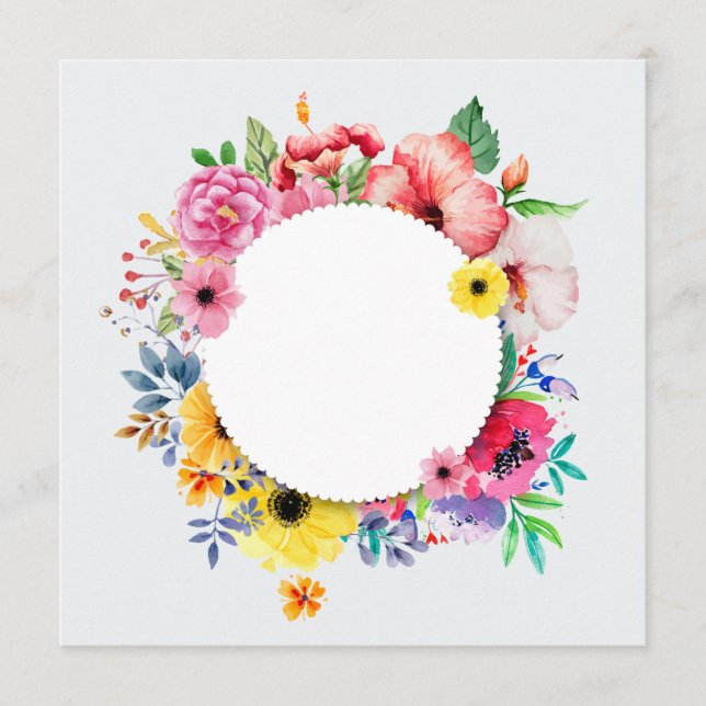 Round frame with colorful flowers (正面)