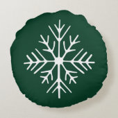 Round Green Snowflake Pillow ラウンドクッション (裏面)