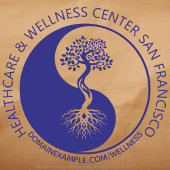 Round Healthcareパーソナライズされた Business Logo & URL セルフインキングスタンプ