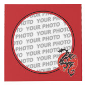 Round in Square Frame red / Dragon +あなたの写真 フォトキューブ (右)