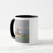 Round Island Light Stationのビュー。 マグカップ (正面左)