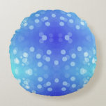 Round jellyfish-shaped pillow in a gradient ラウンドクッション<br><div class="desc">Round jellyfish-shaped pillow in a gradient of blue and teal with white polka dots. The design is playful and whimsical, evoking a sense of tranquility.</div>